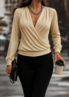 Kadın Uzun Kollu Kruvaze Yaka Sandy Bluz