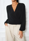 Kadın Uzun Kollu Kruvaze Yaka Sandy Bluz