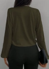 Kadın Uzun Kollu Kruvaze Yaka Sandy Bluz
