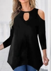 Kadın Uzun Kollu Omuz Ve Göğüs Dekolte Detay Viskon Bluz