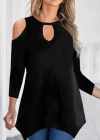 Kadın Uzun Kollu Omuz Ve Göğüs Dekolte Detay Viskon Bluz