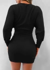Kadın Uzun Kollu Omuzlar Açık Detay Triko Elbise