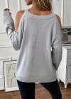 Kadın Uzun Kollu Omuzlardan Açık Askılı Triko Bluz