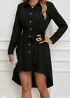 Kadın Uzun Kollu ön Kısım Kısım Arka Kısım Uzun Trikoton Gömlek Elbise