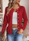 Kadın Uzun Kollu önden Düğmeli Triko Ceket