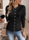 Kadın Uzun Kollu önden Düğmeli Triko Ceket