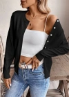 Kadın Uzun Kollu önden Düğmeli Triko Ceket