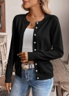 Kadın Uzun Kollu önden Düğmeli Triko Ceket