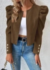 Kadın Uzun Kollu önden Fermuarlı Balon Kol Süet Ceket