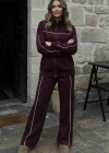 Kadın Uzun Kollu önden Fermuarlı Bluz Ve Pantolon Modal Ikili Takım