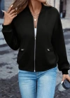 Kadın Uzun Kollu önden Fermuarlı Cepli Modal Ceket
