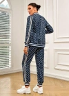Kadın Uzun Kollu önden Fermuarlı Desenli Iki Iplik Bluz Ve Pantolon Ikili Takım