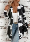 Kadın Uzun Kollu önü Açık Desenli Modal Kısa Ceket