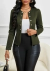 Kadın Uzun Kollu önü Açık Düğmeli Kısa Süet Ceket