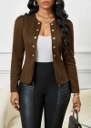 Kadın Uzun Kollu önü Açık Düğmeli Kısa Süet Ceket