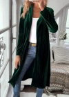Kadın Uzun Kollu önü Açık Kolları Uzun Midi Ceket