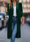 Kadın Uzun Kollu önü Açık Kolları Uzun Midi Ceket