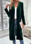 Kadın Uzun Kollu önü Açık Kolları Uzun Midi Ceket