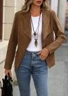 Kadın Uzun Kollu önü Açık Yakalı Süet Ceket