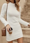 Kadın Uzun Kollu Peluş Mini Boy Elbise