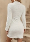 Kadın Uzun Kollu Peluş Mini Boy Elbise