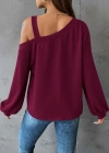 Kadın Uzun Kollu Tek Omuz Askı Detay Salaş Dalgıç Bluz