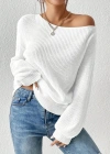 Kadın Uzun Kollu Tek Omuzu Açık Detaylı Triko Bluz