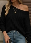 Kadın Uzun Kollu Tek Omuzu Açık Triko Bluz