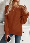Kadın Uzun Kollu Tek Omuzu Açık Triko Bluz