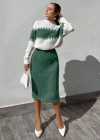 Kadın Uzun Kollu Triko Etekli Takım