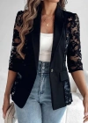Kadın Uzun Kollu Truvakar Kol önden Düğmeli Cepli Dantelli Atlas Ceket