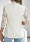 Kadın Uzun Kollu Truvakar Kol önden Düğmeli Cepli Dantelli Atlas Ceket