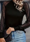 Kadın Uzun Kollu Tül Detaylı Bisiklet Yakalı Kaşkorse Bluz