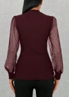 Kadın Uzun Kollu Tül Detaylı Yarım Balıkçı Yaka Kaşkorse Bluz
