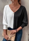 Kadın Uzun Kollu V Yaka Kol Ağzı Gipeli Sandy Bluz