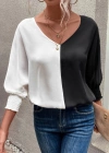 Kadın Uzun Kollu V Yaka Kol Ağzı Gipeli Sandy Bluz