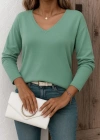 Kadın Uzun Kollu V Yaka Triko Bluz