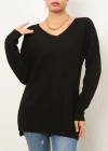Kadın Uzun Kollu V Yaka Triko Bluz