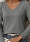 Kadın Uzun Kollu V Yaka Triko Bluz