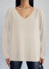 Kadın Uzun Kollu V Yaka Triko Bluz