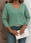 Kadın Uzun Kollu V Yaka Triko Bluz