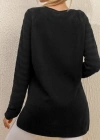 Kadın Uzun Kollu V Yaka Triko Bluz