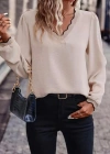 Kadın Uzun Kollu V Yakalı Aerobin Bluz