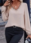 Kadın Uzun Kollu V Yakalı Aerobin Bluz