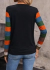 Kadın Uzun Kollu V Yakalı Cepli çok Renkli Viskon Bluz