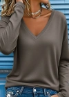 Kadın Uzun Kollu V Yakalı Dalgıç Açık Vizon Bluz