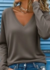 Kadın Uzun Kollu V Yakalı Dalgıç Açık Vizon Bluz