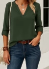 Kadın Uzun Kollu V Yakalı Ithal Krep Bluz