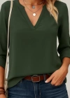 Kadın Uzun Kollu V Yakalı Ithal Krep Bluz