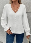 Kadın Uzun Kollu V Yakalı önden Düğmeli Bluz